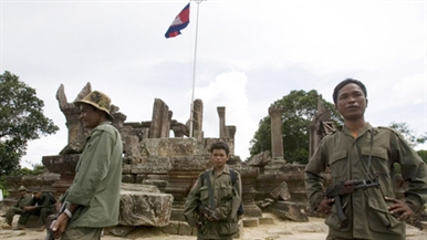 Binh sỹ Campuchia tại khu vực đền Preah Vihear.